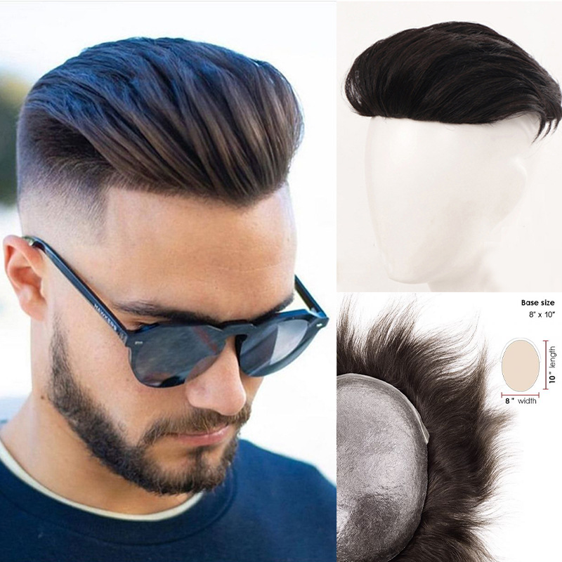 Abner 0.06mm Super Thin Skin V-looped Stock Mens Hair Pieces