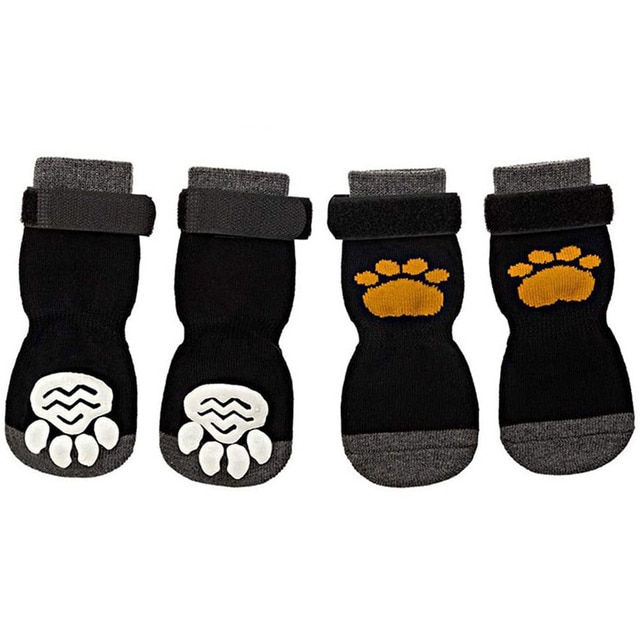 4pcs Anti-Slip Pet Dog Cat Socks Dog Paw Protector Knitted Dog Socks
