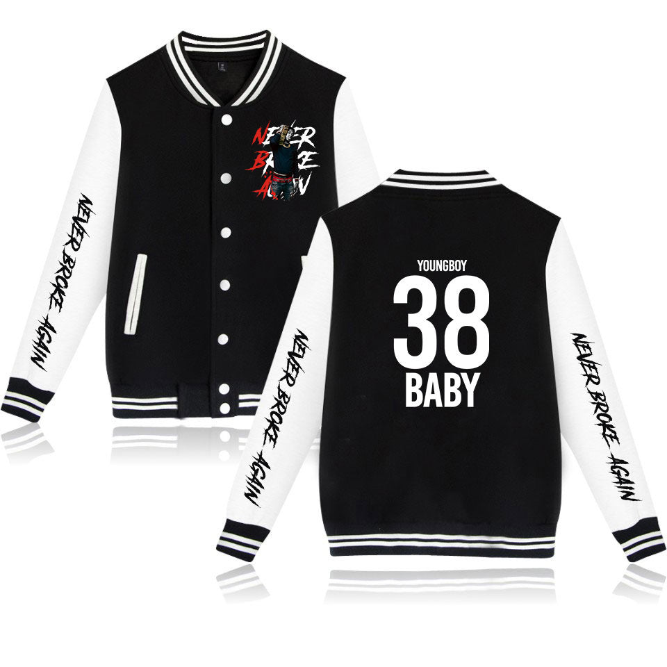 Never broke again baseball jacket nba youngboy merch-Mortick