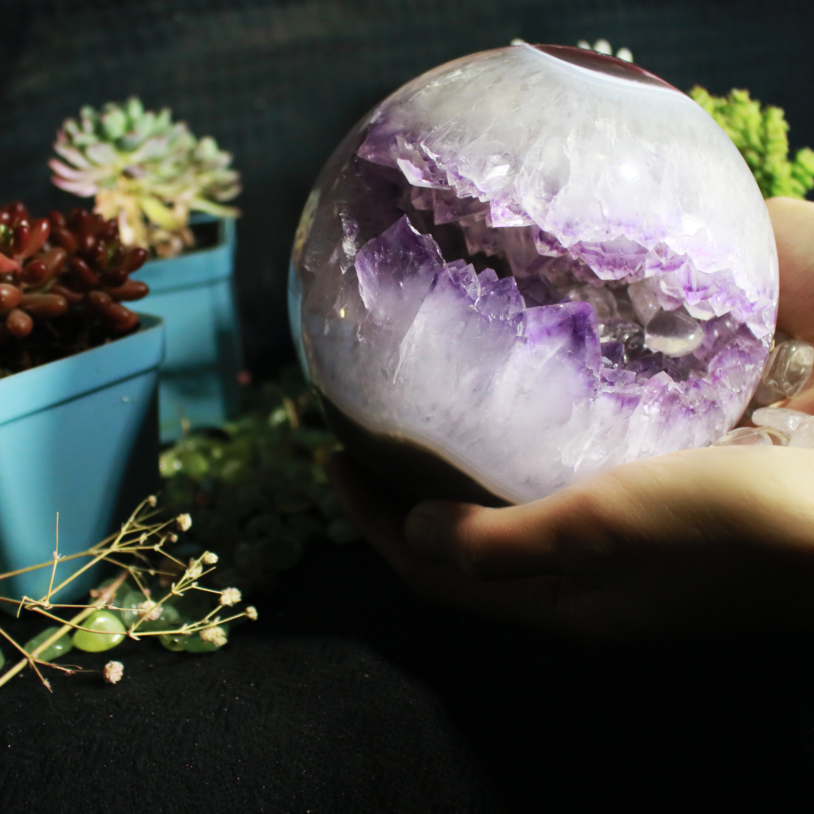 Druzy amethyst sphere
