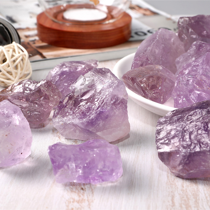 3-5cm Natural light amethyst raw stone