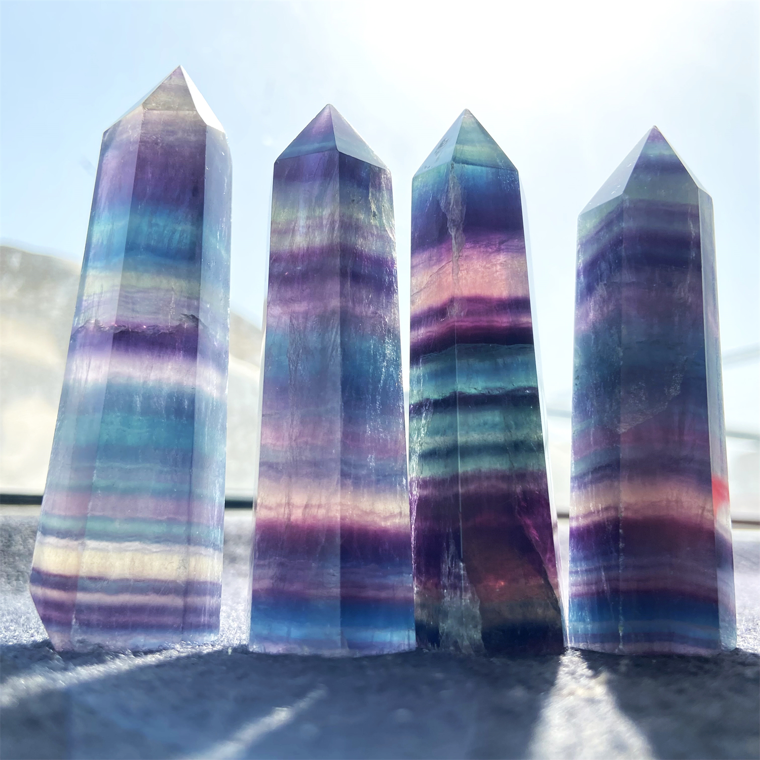 Rainbow Fluorite Tower 1KG