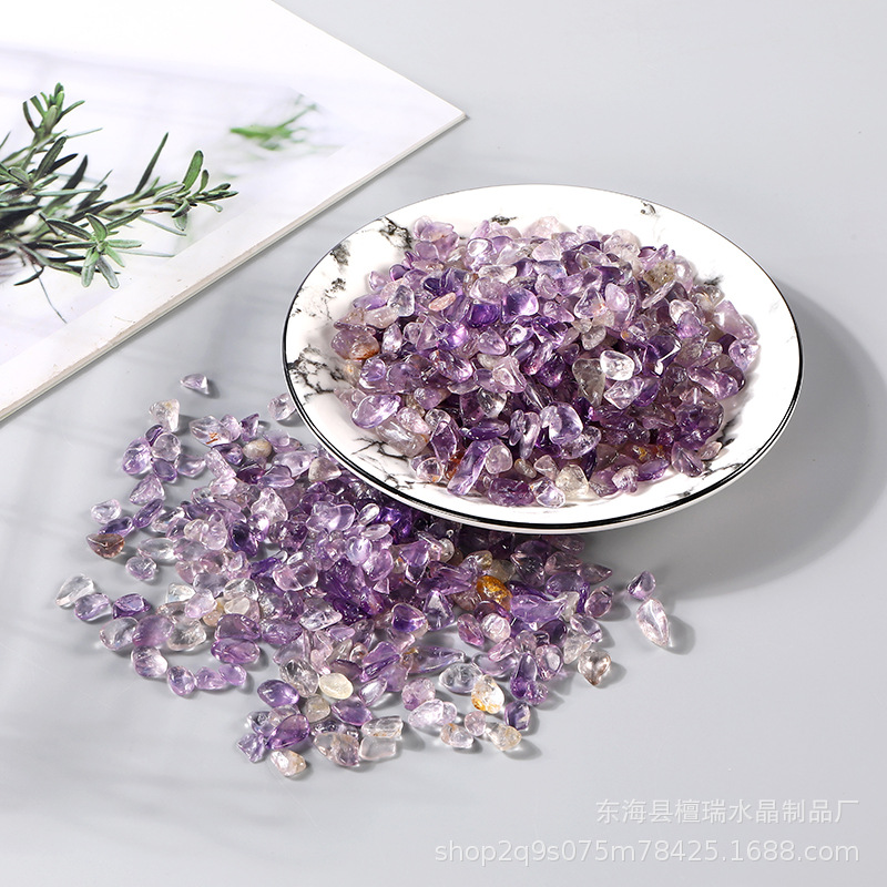 Natural Brazilian transparent amethyst broken stone aquarium flowerpot