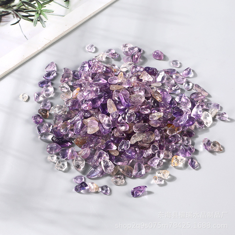Natural Brazilian transparent amethyst broken stone aquarium flowerpot