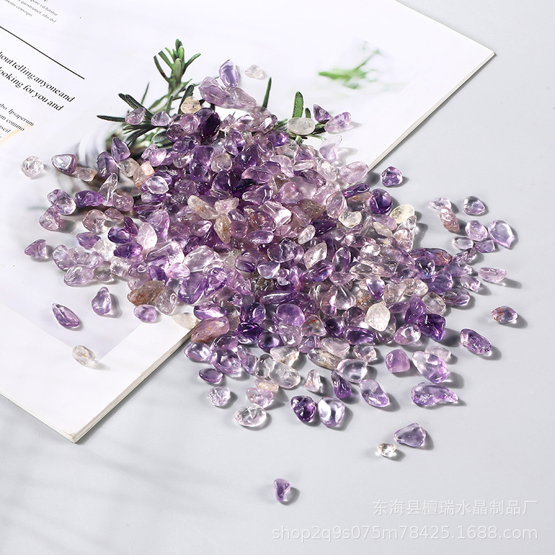 Natural Brazilian transparent amethyst broken stone aquarium flowerpot