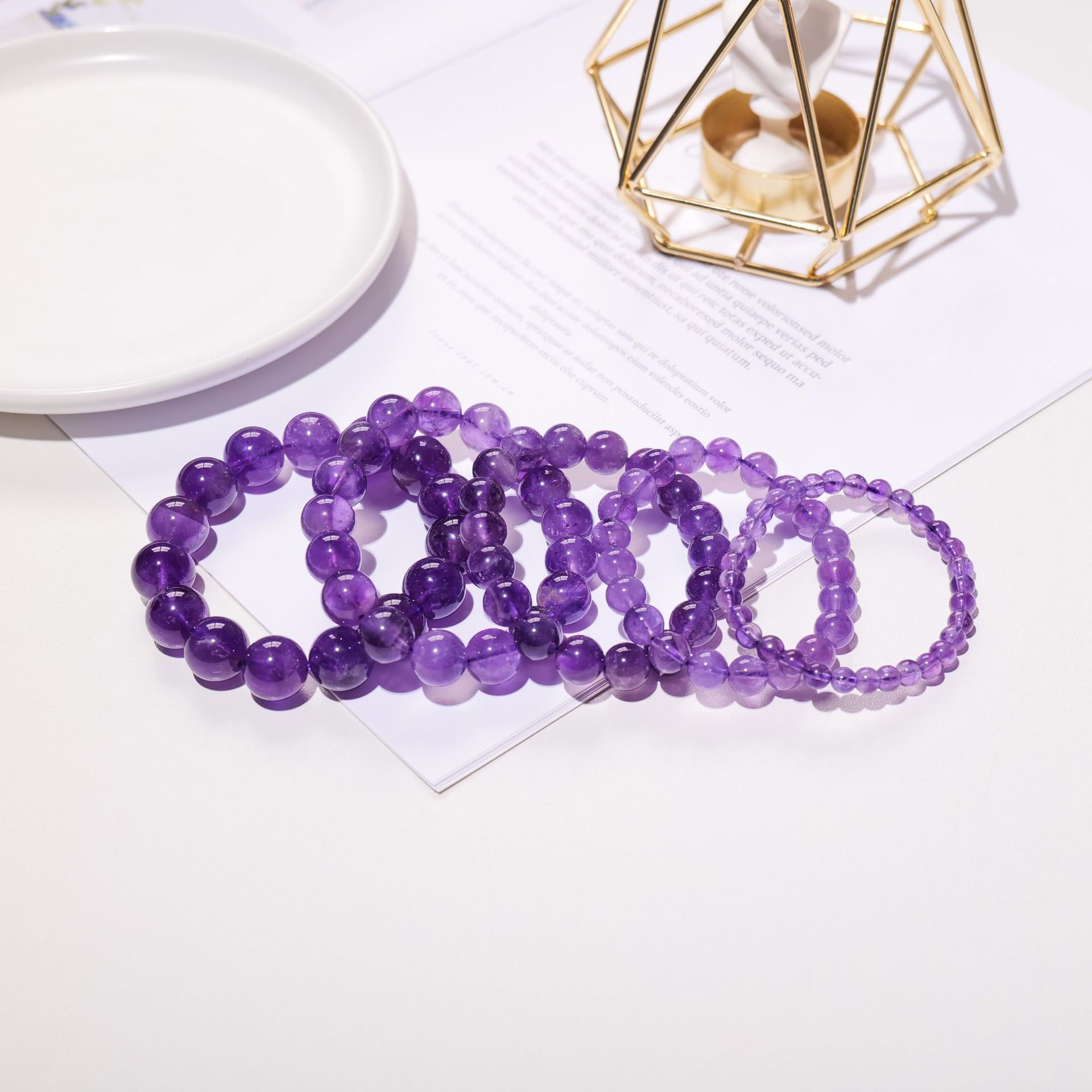 Natural Brazilian amethyst powder bracelet