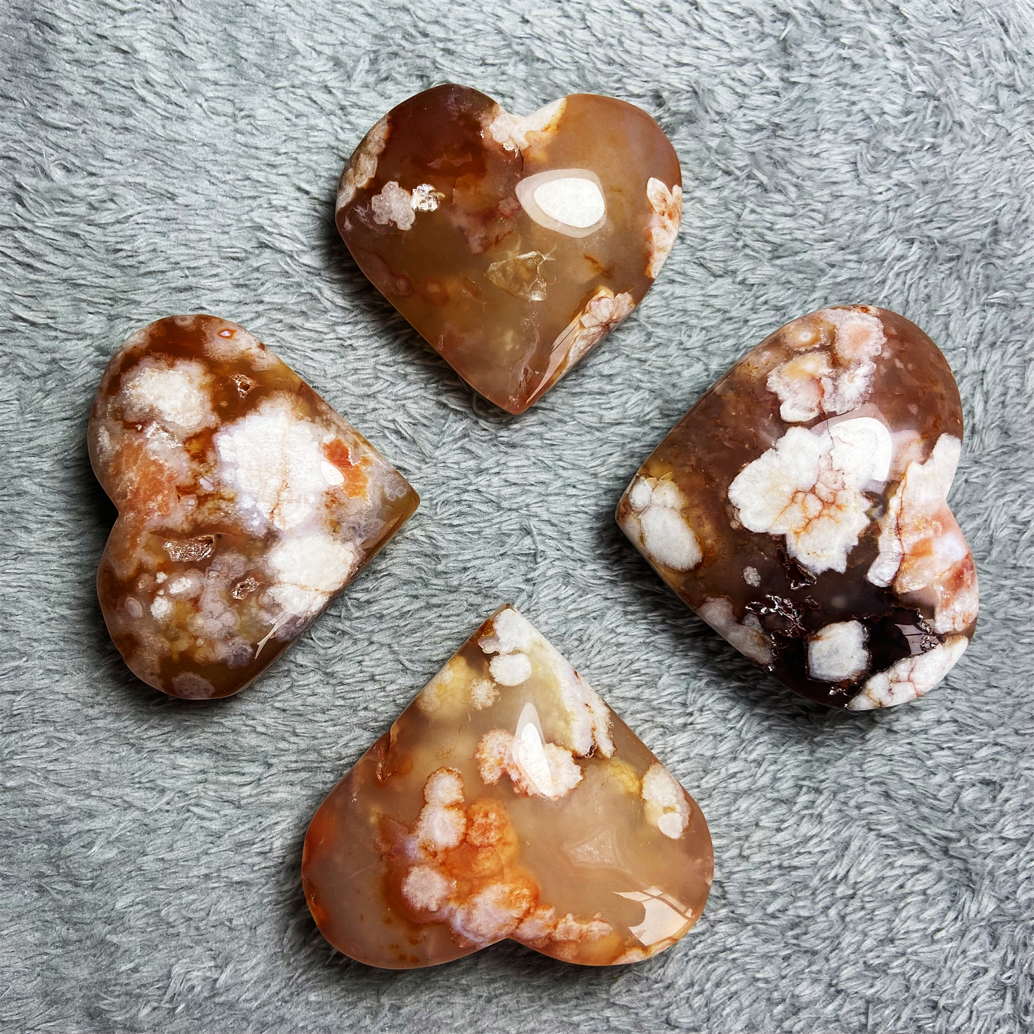 Red Flower Agate Heart 1KG