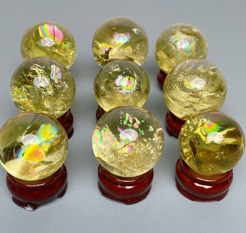 Citrine colorful rainbow ball