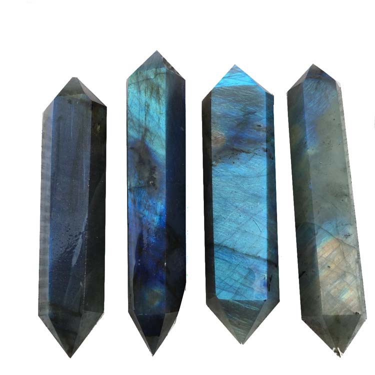 Wholesale of natural moonstone double pointed hexagonal prism