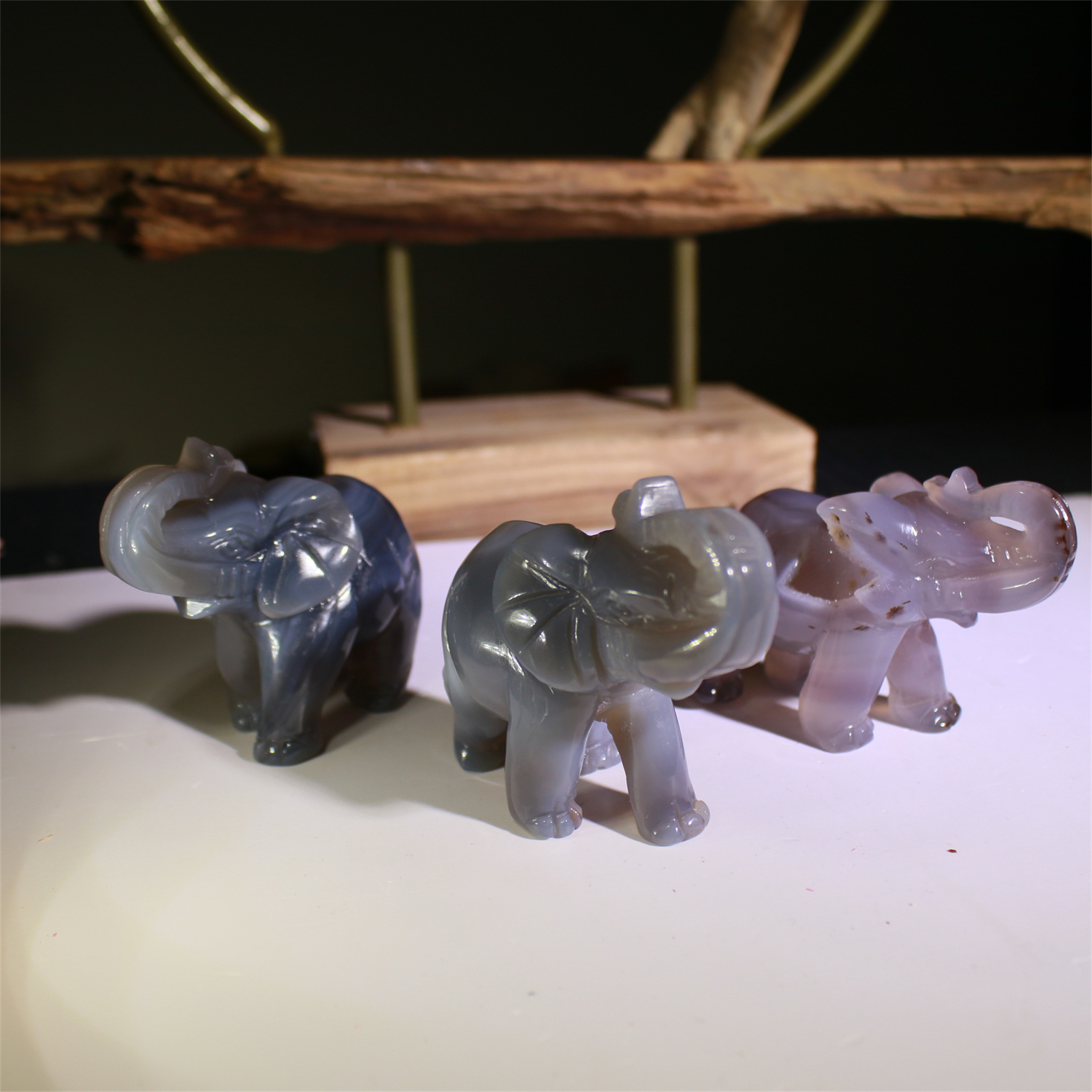 Druzy Agate Elephant Carving 1KG