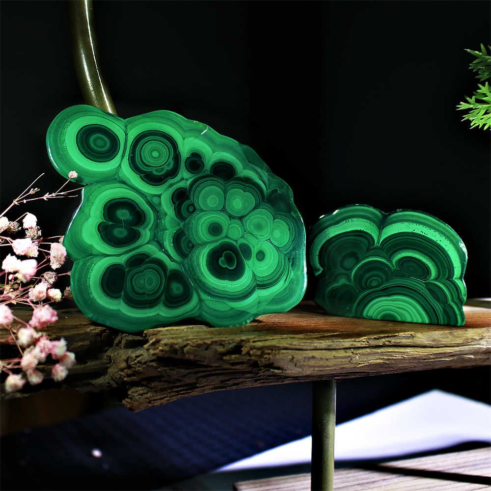Malachite slab