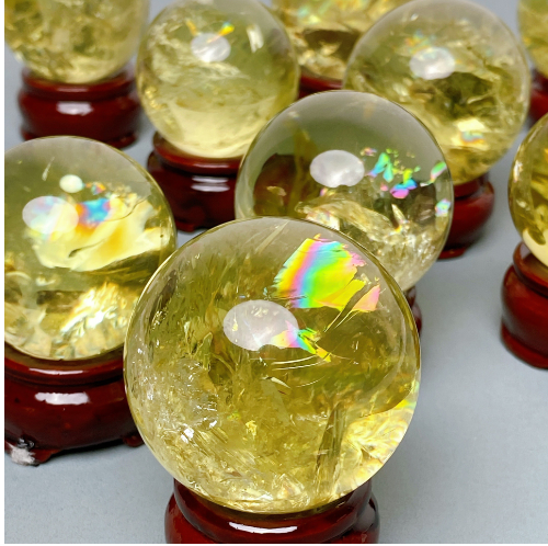 Citrine colorful rainbow ball