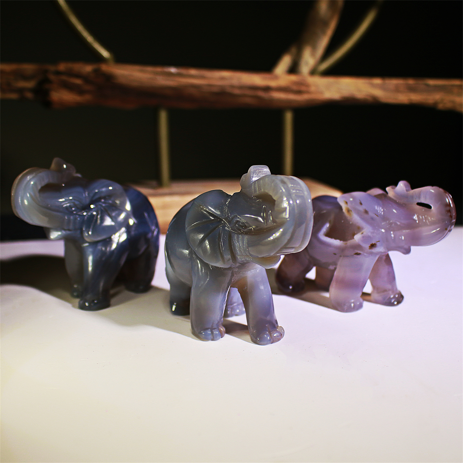 Druzy Agate Elephant Carving 1KG