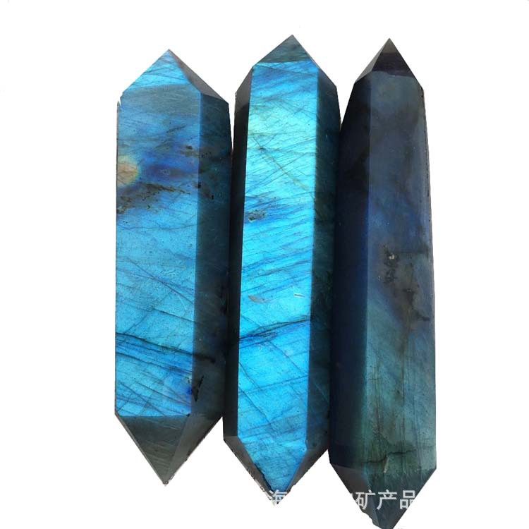 Wholesale of natural moonstone double pointed hexagonal prism