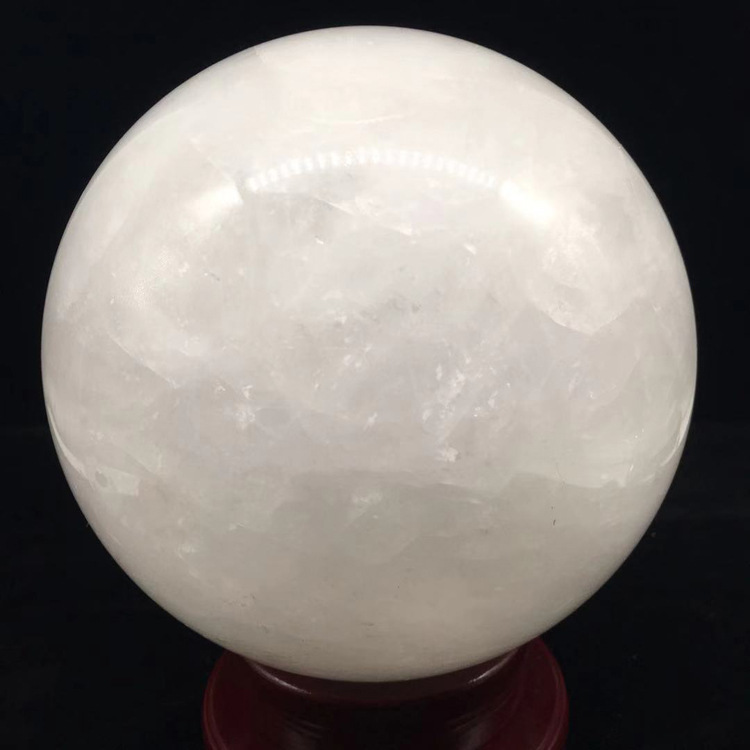 Natural white crystal ball