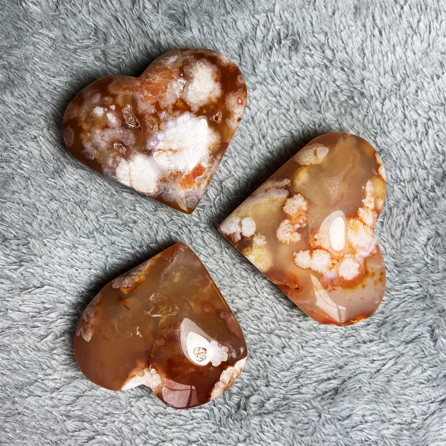 Red Flower Agate Heart 1KG