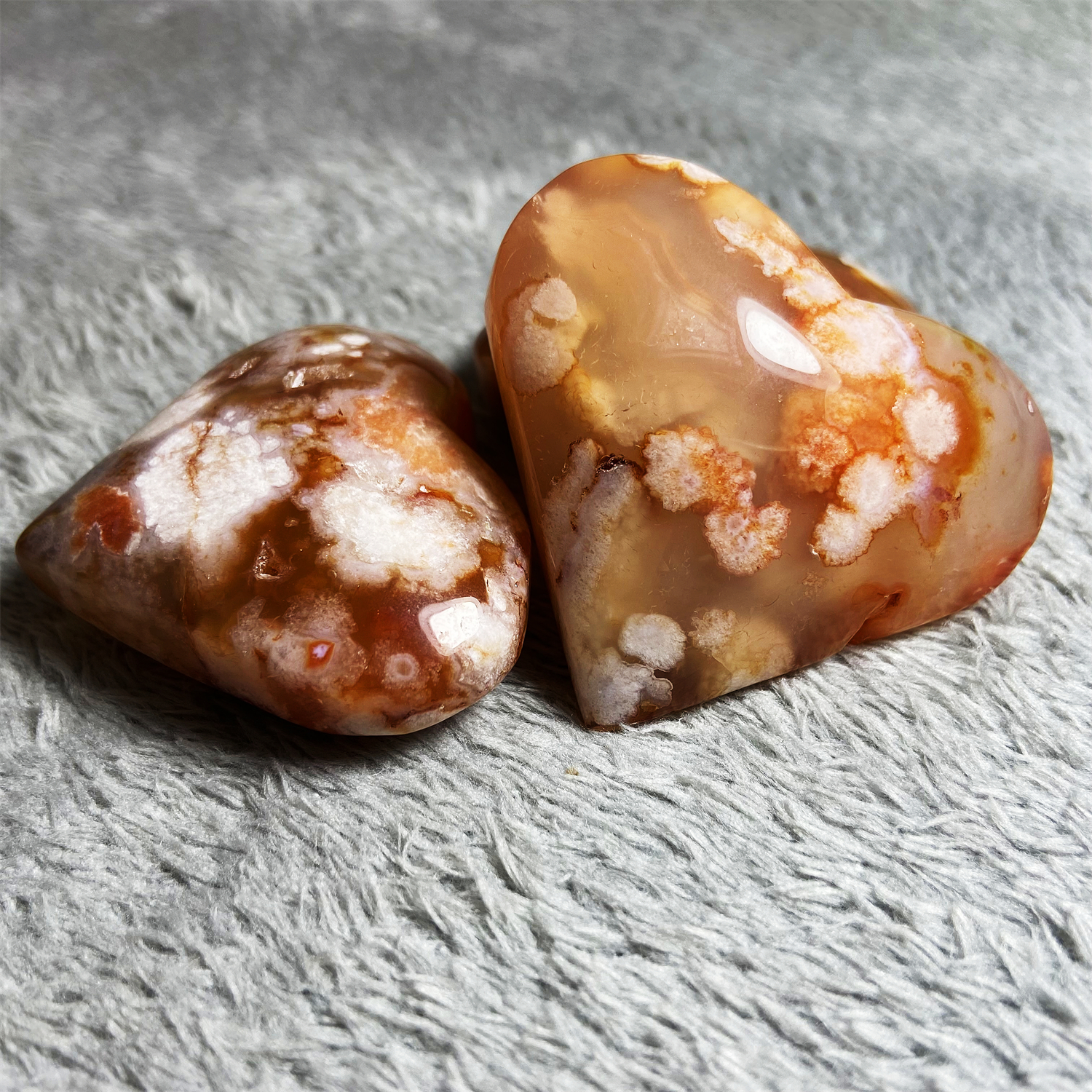 Red Flower Agate Heart 1KG