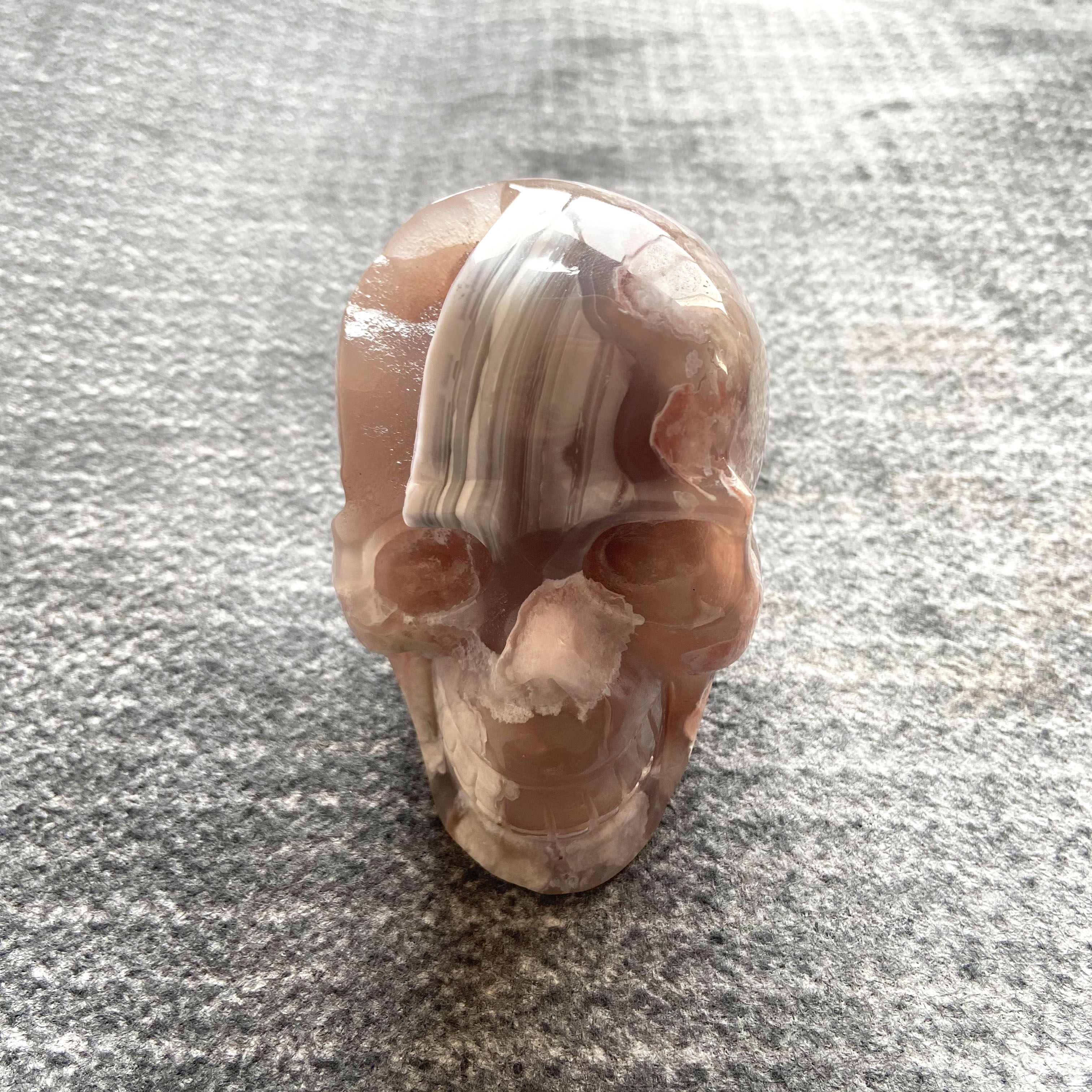 Flower Agate Skull