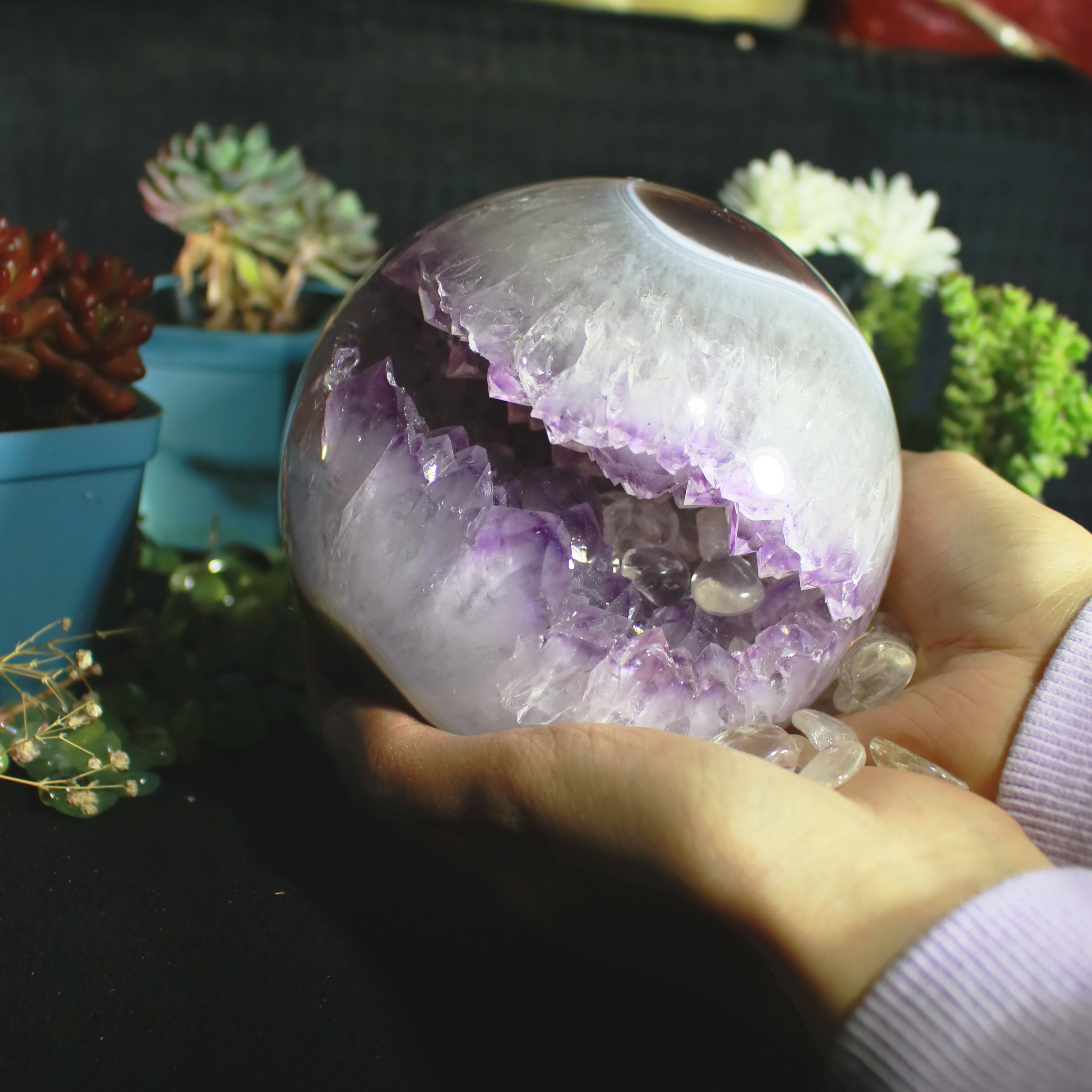 Druzy amethyst sphere