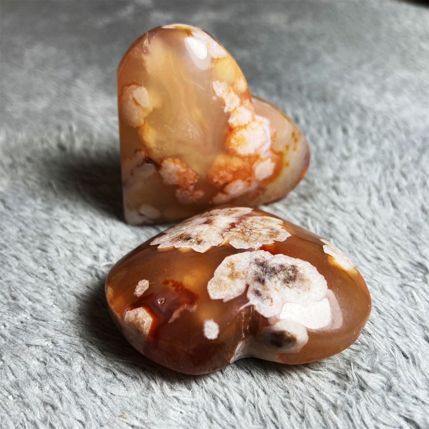 Red Flower Agate Heart 1KG