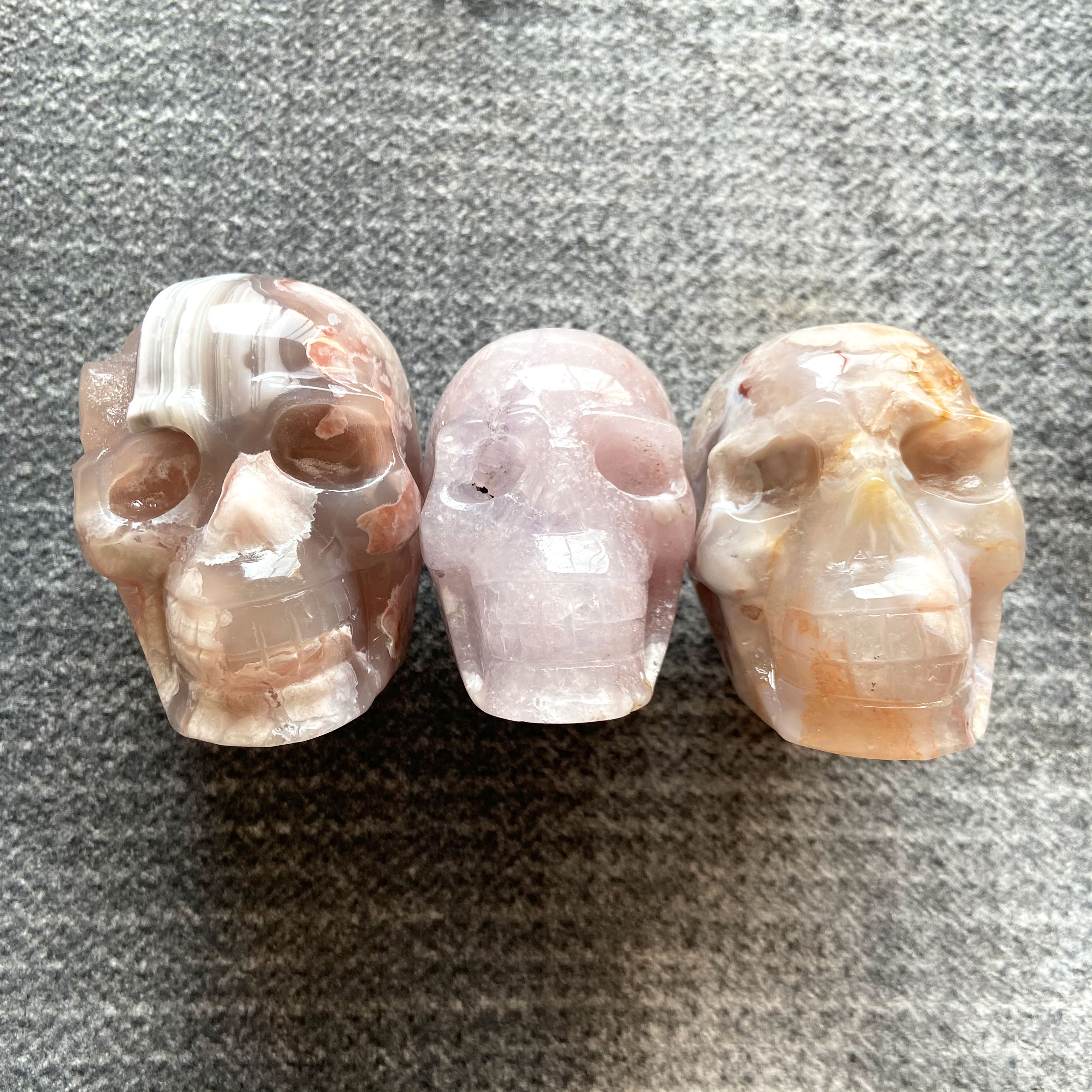Flower Agate Skull