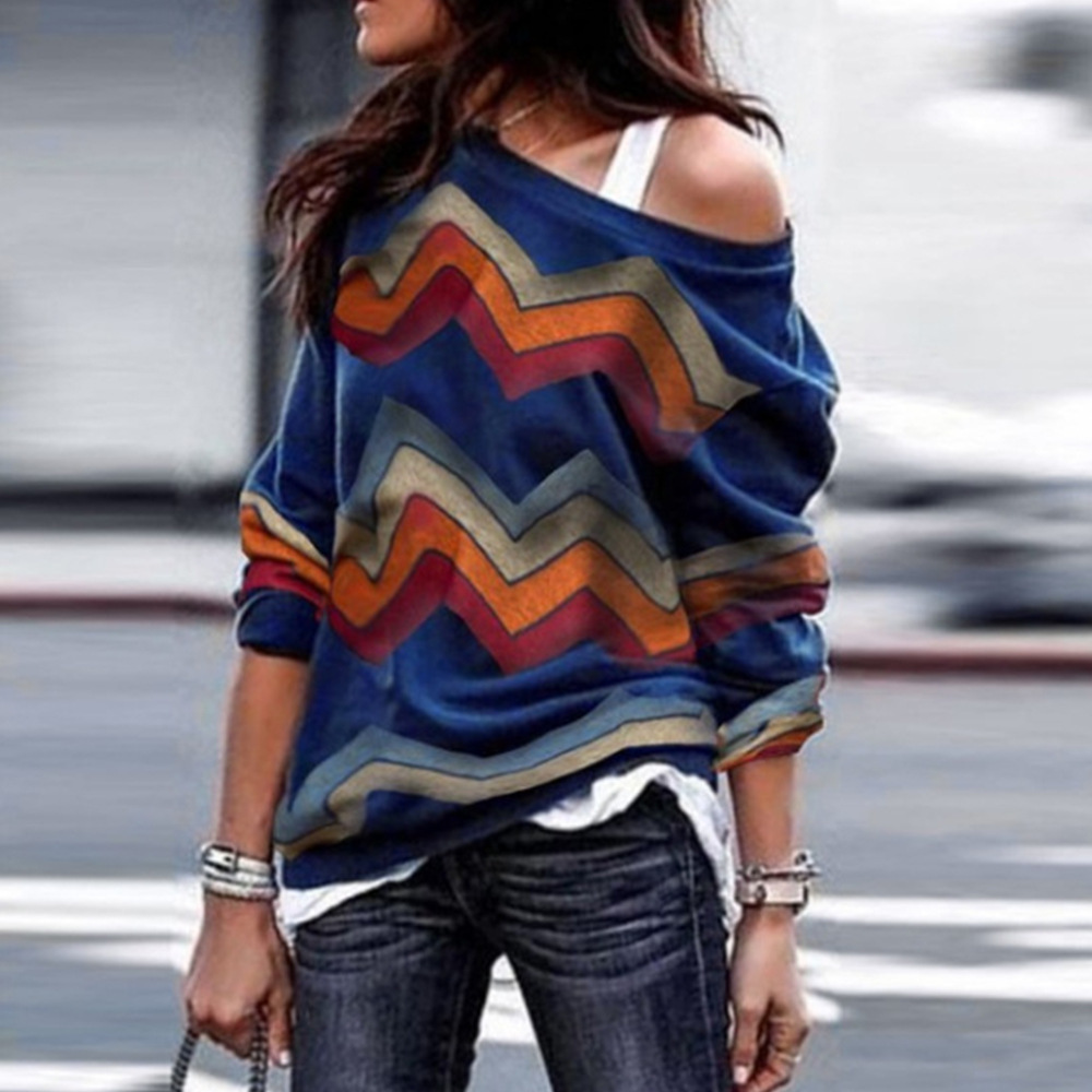 Cross border Hot Sale Spring and Autumn Off Shoulder Casual Long Sleeve 