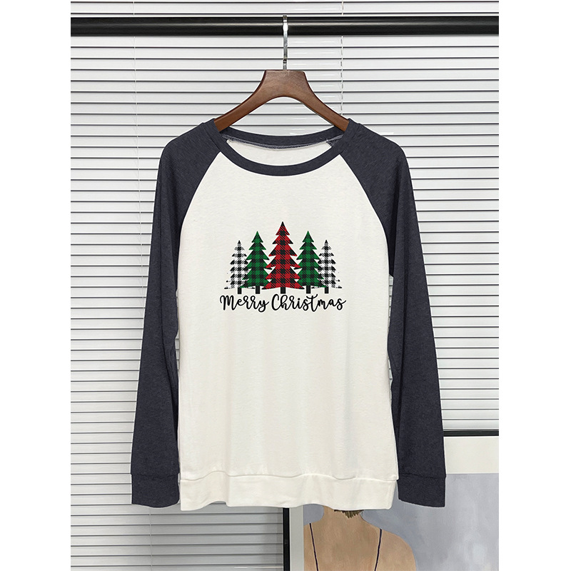 Cross border European and American summer women's round neck splicing long 