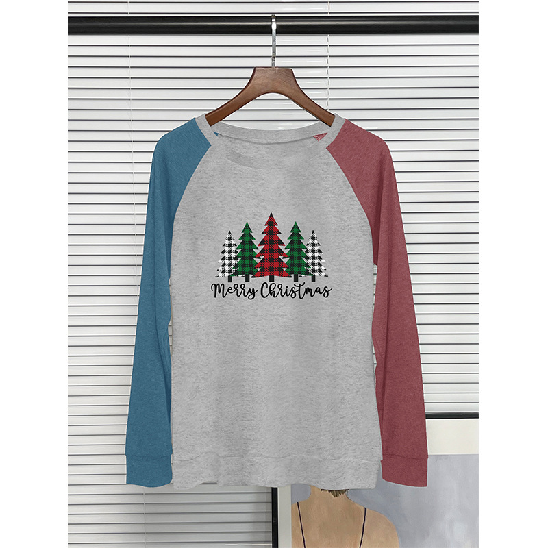 Cross border European and American summer women's round neck splicing long 