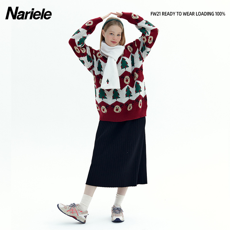 HeyHenry 2021 New Christmas Sweater Couple's Autumn Winter Sweater 