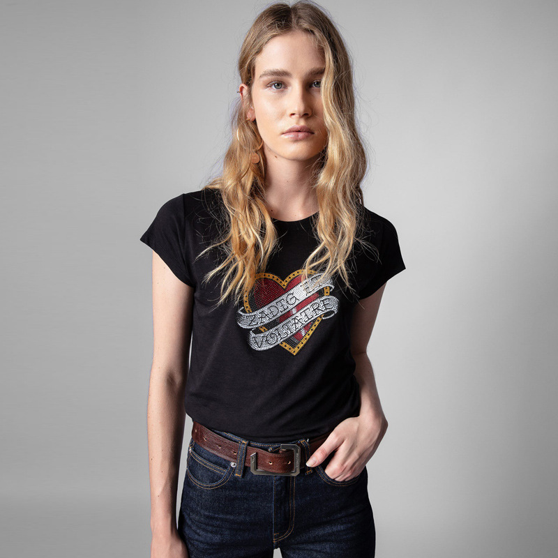 Spring/Summer 22 New French Minority ZV Love Letter Printing Hot Diamond 