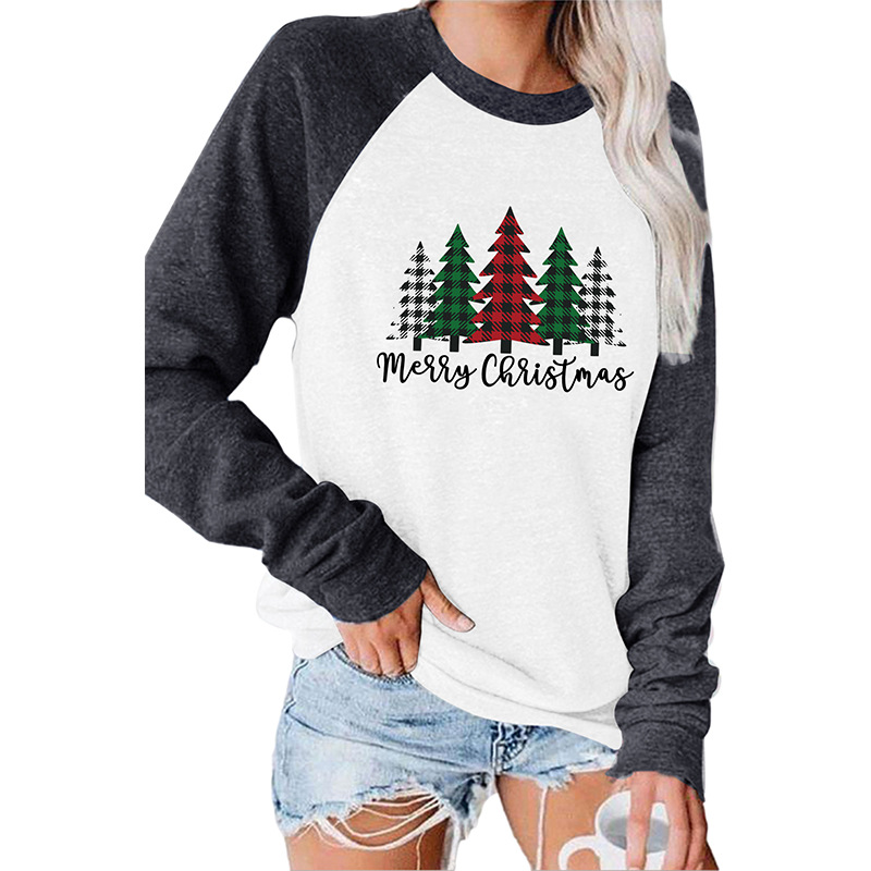 Cross border European and American summer women's round neck splicing long 