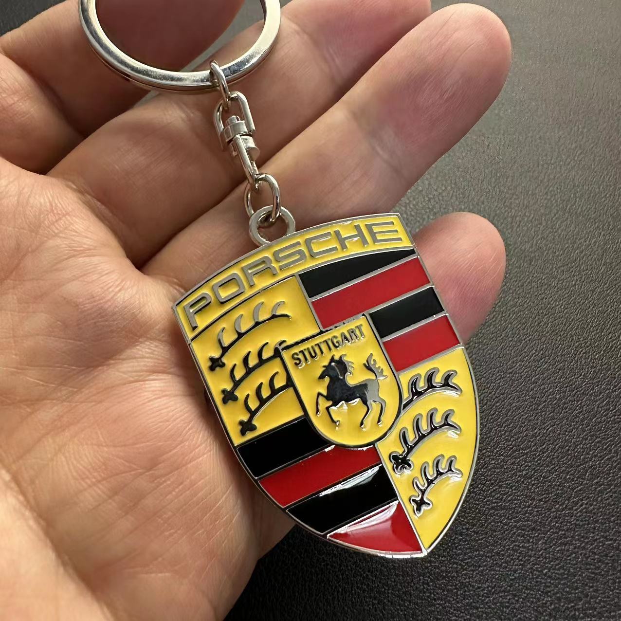 Metal Porsche Car Logo Keyring Keychain Netby