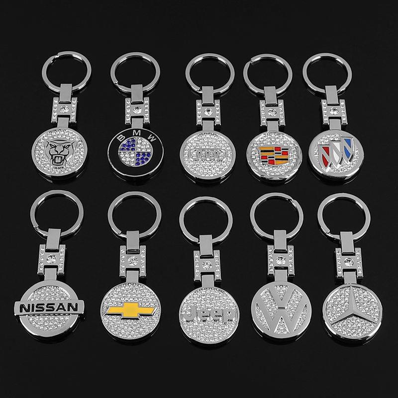 Metal Rhinestone H Buckle Car Logo Keyring Keychain for BMW Audi Benz Chevrolet Honda Volvo Volkswagen Hyundai Ford Hyundai Landrover Mazda Porsche Netby