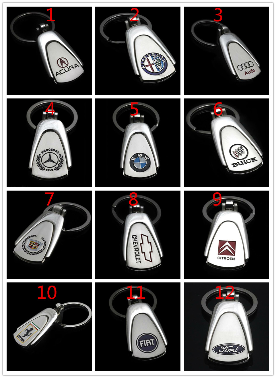 Waterdrop Style Car Logo Keyring Keychain Keyfob Netby