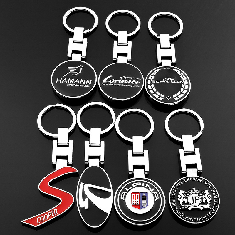 Metal H Buckle Car Logo Keyring Keychain for BMW ALPINA HAMANN AC SCHNITZER Benz Lorinser Mini Cooper S LADA JP Netby