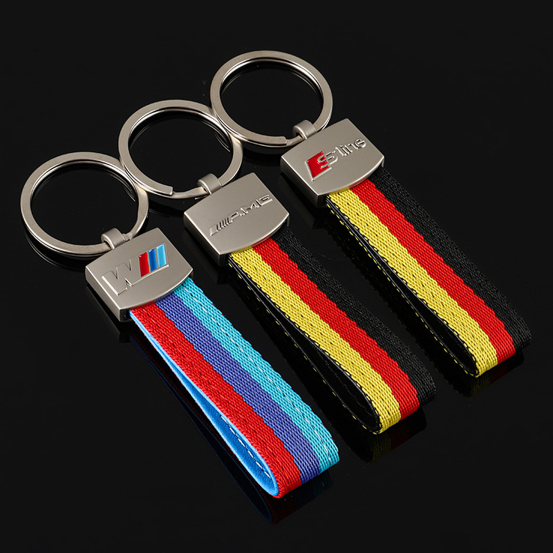 3 Strip Car Logo Keychain Keyring Keyfob for Audi Sline Benz AMG BMW M Motorsports Netby