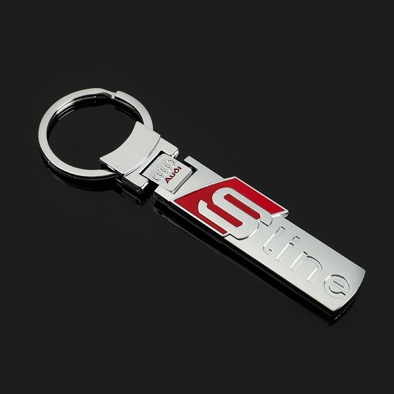 Metal Double Side Audi Sline RS S3 S4 S5 S6 Car Logo Keychain Keyring Keyfob Netby