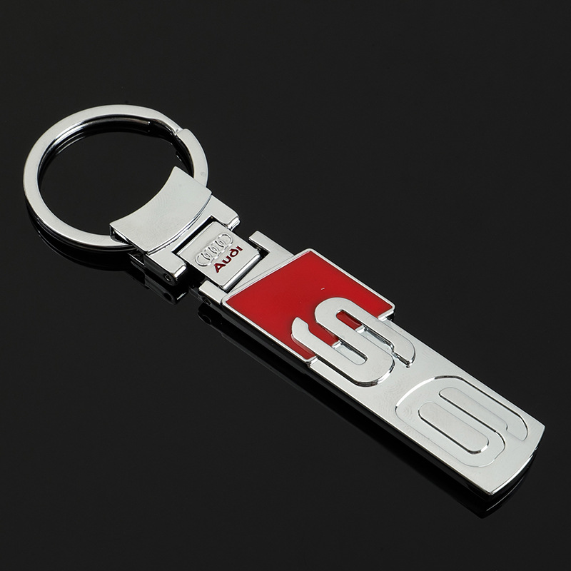 Metal Double Side Audi Sline RS S3 S4 S5 S6 Car Logo Keychain Keyring Keyfob Netby