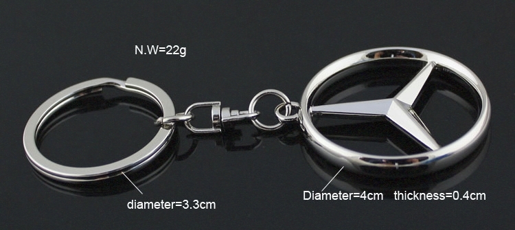 Metal Mercedes Benz Car Logo Keyring Keychain Netby