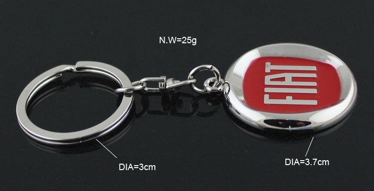 Metal FIAT Car Logo Keyring Keychain Netby