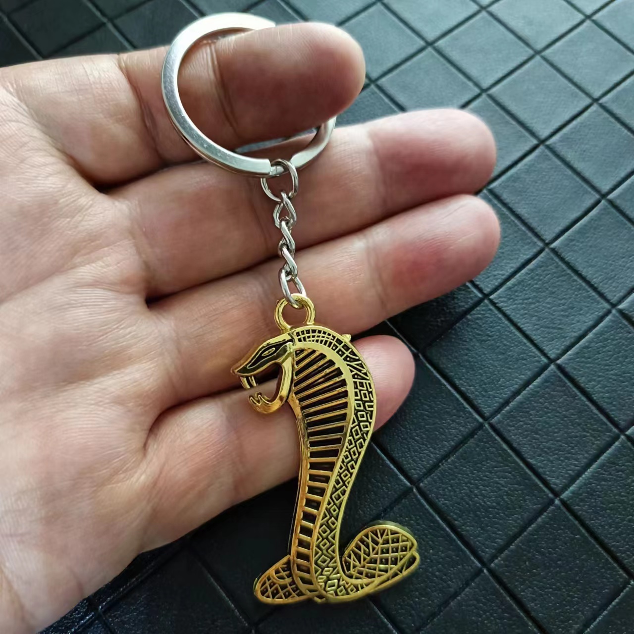 Metal Leather Mustang Car Logo Keyring Keychain Netby