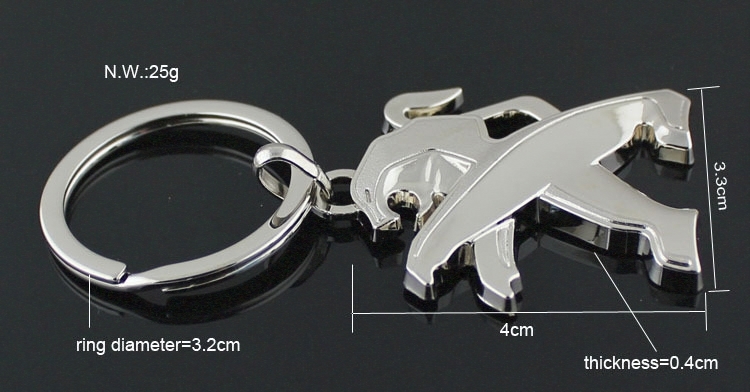 Metal Peugeot Car Logo Keyring Keychain Lanyard Netby