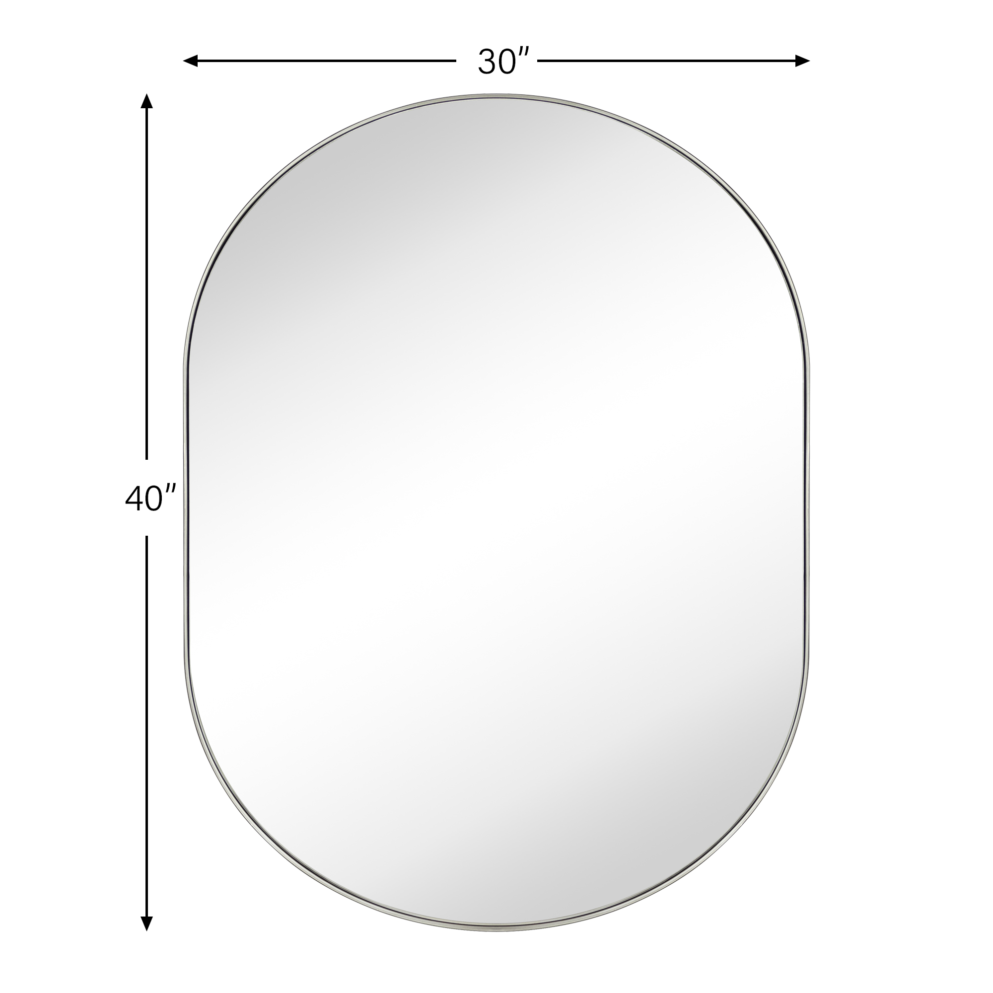 Cristos Metal Wall Mirror30x40Brushed Nickel