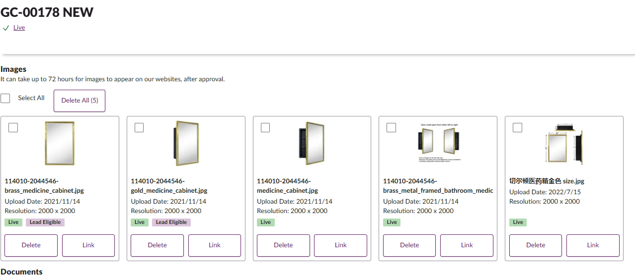 Haddison Recessed Framed Medicine with Mirror16x24Brushed Go