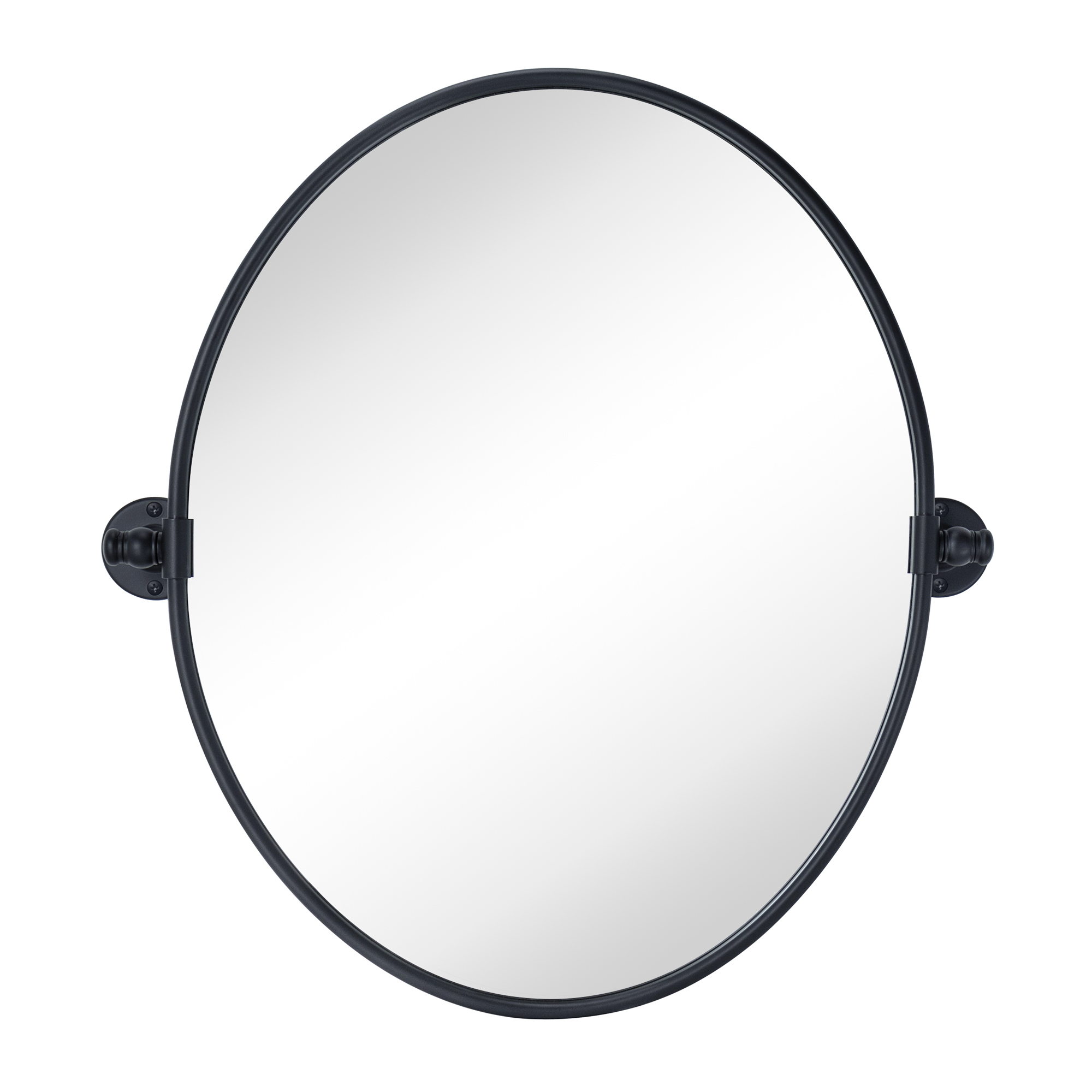 Luecinda Oval Metal Wall Mirror19x24Black