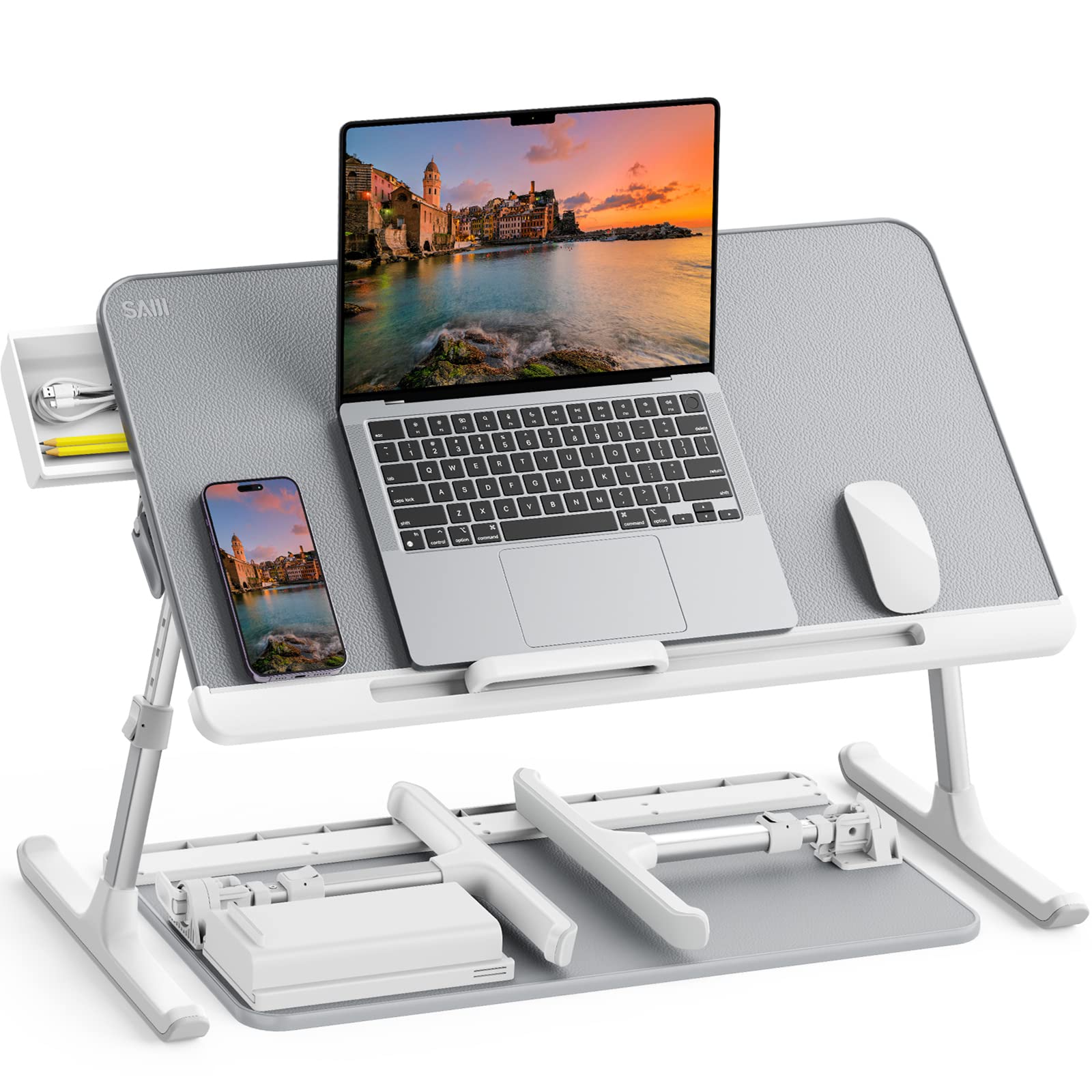 Laptop bed tray desk with LED desk light – Amazevilla