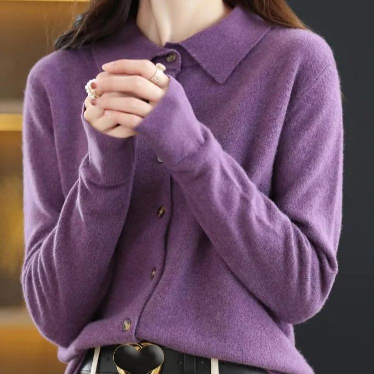 Anyways Marked Wither Cardigan din tricot de primăvară din cașmir clasic pentru femei