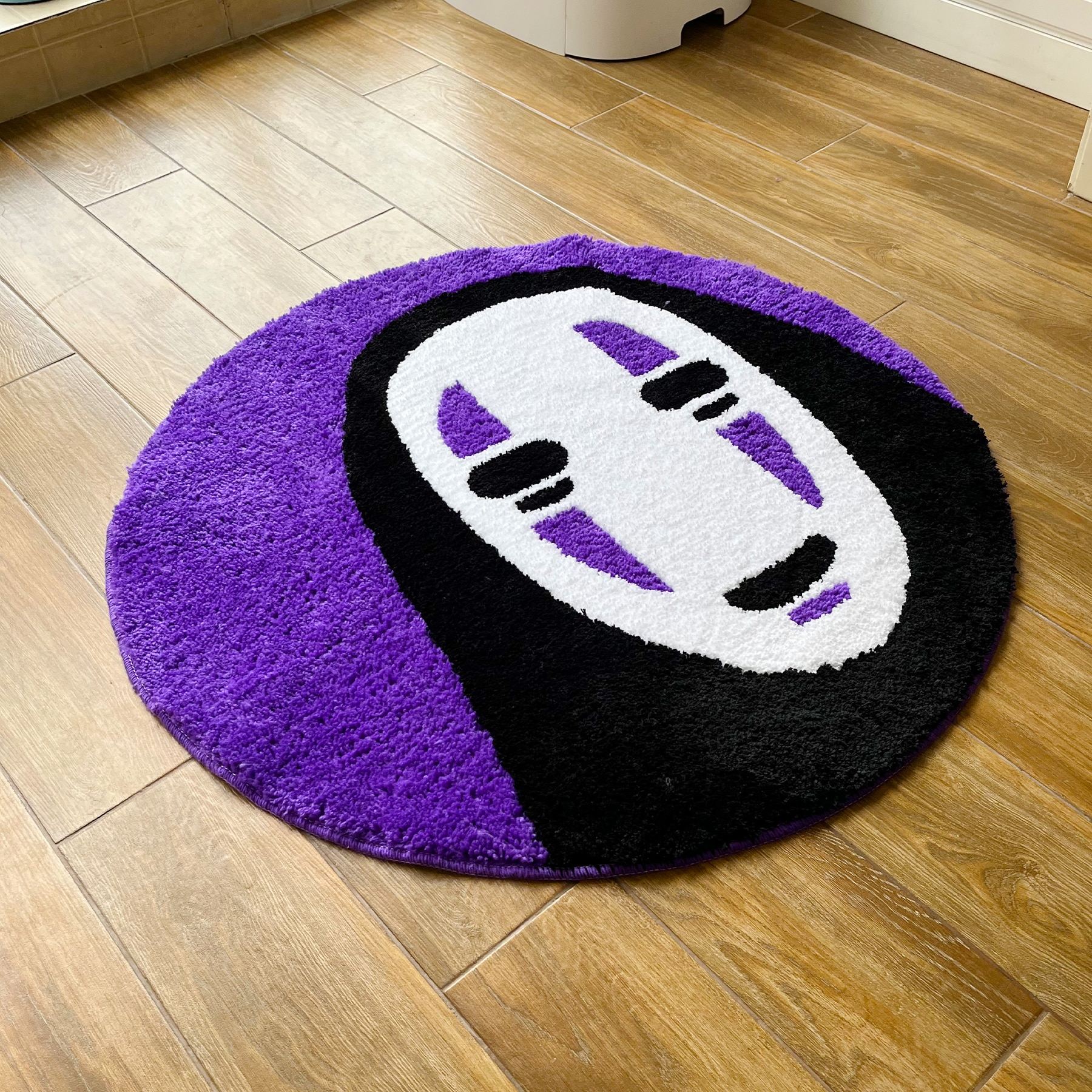 LAKEA Handmade Tufted Rug Soft Smile Face Carpet Round Cartoon Children Anit-Slip Floor Mats Japense INS Style Balcony Porch Rug