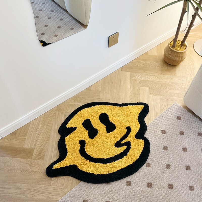 LAKEA Trippy Smiling Tufting Rug 100% Handmade Bedroom Kitchen Toilet Mat Funny Custom Rug Non-Slip Abosrbent Bath Doormat