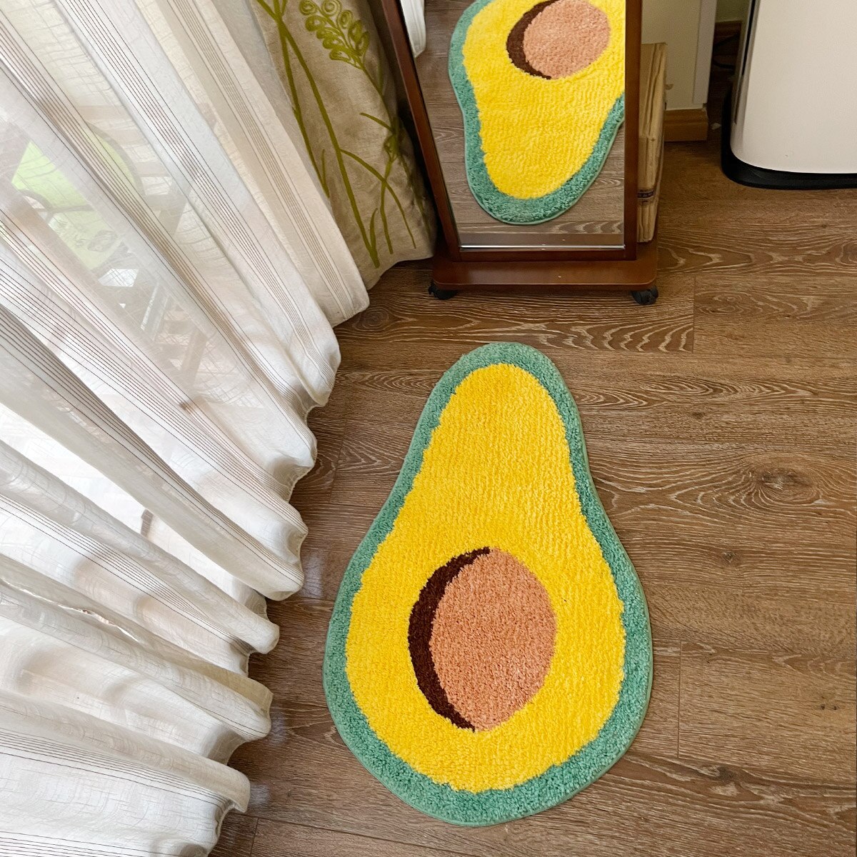 LAKEA Avocado Pineapple Tufted Rug Cartoon Flocking Non-slip Carpet Living Room Bathroom Rug Quick-drying Absorbent Door Mat Area Rugs